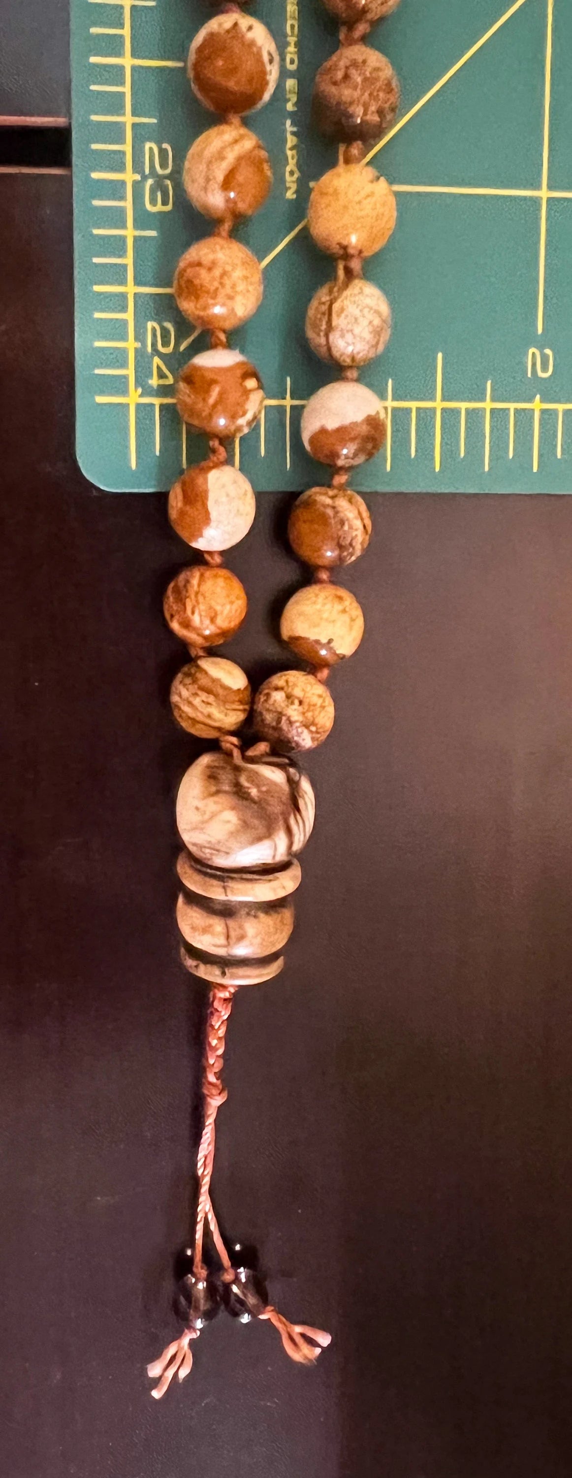 Hand-Knotted Picture Jasper Mala