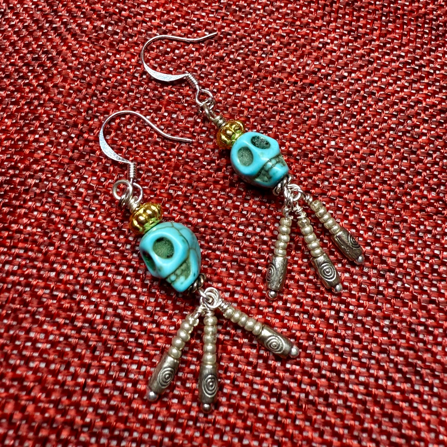 Blue Dangle Skulls