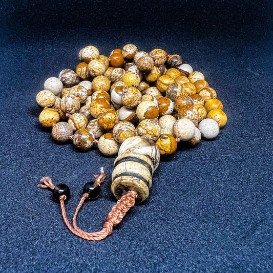 Hand-Knotted Picture Jasper Mala